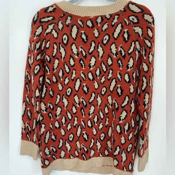 Sparkle & Fade Leopard V-Neck Sweater - Picture 6 of 6